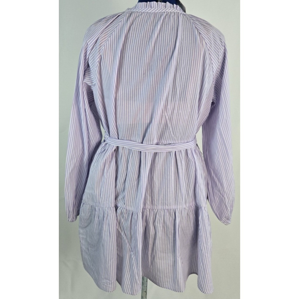 Eloquii women's purple striped cotton tiered belted shift mid dress size 14/18 - Picture 4 of 4